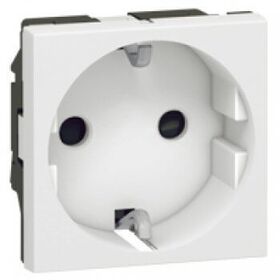Розетка з заземленням Legrand Mosaic 2P+З німецький стандарт (біла)
