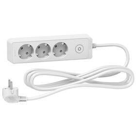 Трехместный удлинитель Schneider Electric 3х2К+З (белый) 3м