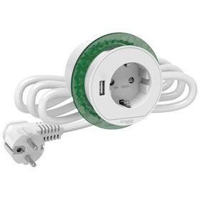 Розеточний блок (2К+З)+USB тип А білий system+ Unica New