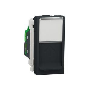 Розетка комп'ютерна RJ45 один кат 6 STP 1м антрацит Unica New