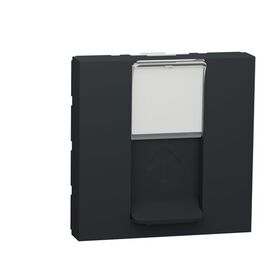 Розетка комп'ютерна RJ45 один кат 6 STP 2м антрацит Unica New