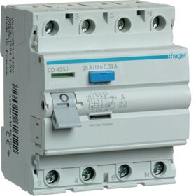 Трехфазное Дифреле 40A 30mA A  4P 6kA hager
