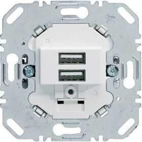 Механизм розетки/зарядки 2*USB (3А/2*1.5А) 230В полярная белизна
