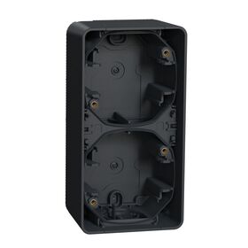 Двухместный бокс для поверхностного монтажа вертикальный IP55, черный, Mureva Styl Schneider Electric