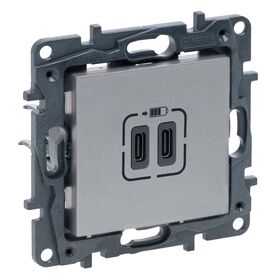 NILOE STEP Розетка USB Тип С+C 15 Вт 5 В, Цвет Алюминий