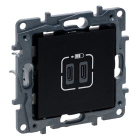 NILOE STEP Розетка USB Тип С+C 15 Вт 5 В, Цвет Черный