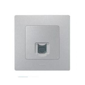 Розетка комп'ютерна RJ45 кат 5e UTP Etika (алюміній) Legrand 672441