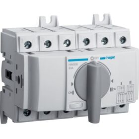 Перемикач трипозиційний I-0-II  63А 400/690В, 3 плюса 6мест Hager