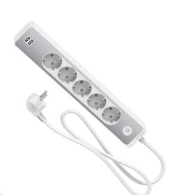 Удлинитель 5х2К+З +2*USB 1.5 метра белый с алюминием Schneider Electric ST945U1WA