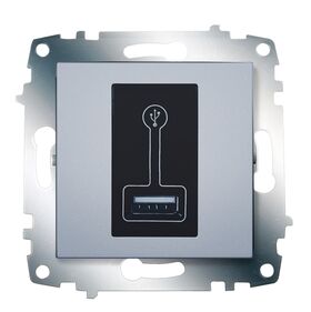 Розетка USB зарядка алюміній