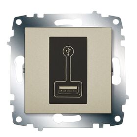 Розетка USB зарядка Cosmo ABB титаниум