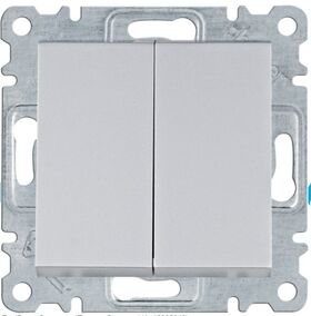Вимикач 2-клавішний Lumina, срібний, 10АХ/230В Hager WL0042