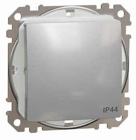 Выключатель проходной 1-кл. (сх.6) IP44, Sedna Design (Алюминий)