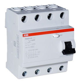 УЗО (дифреле) 40А ток утечки 30 мА FH204-40/0.03AC 4-полюса (трехфазное) ABB, Германия
