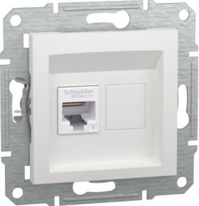Розетка RJ45 тип UTP категорія 6E без рамки Білий Asfora Schneider Electric EPH4770121