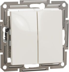 Вимикач двоклавішний 10 A 250V AC 2300 Вт без рамки Кремовий Asfora Schneider Electric EPH0370123