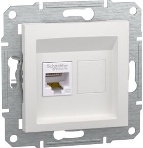 Розетка RJ45 тип UTP категорія 5E без рамки Білий Asfora Schneider Electric EPH4370121