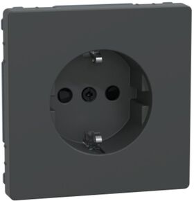 D-Life РОЗЕТКА із заземленням SCHUKO та шторками 16А 250 V AC АНТРАЦИТ Schneider Electric Merten MTN2300-6034