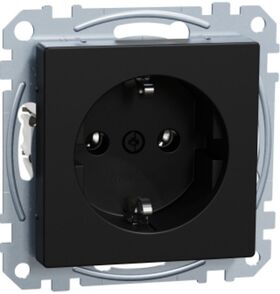 System M Механизм розетки SCHUKO 16А 250 V AC Ocean Plastic матовый черный Schneider Electric Merten MEG2301-0403