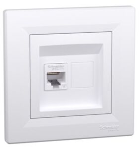 Розетка комп'ютерна 1*RJ45 cat.6 UTP н/екр. Asfora (білий) Schneider Electric EPH4700121