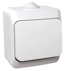 Перемикач 1-клавішний IP44 Cedar Plus, накладний монтаж, білий Schneider Electric WDE000560