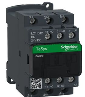 Контактор TeSys D 3Р для двигателя до 12 A/690 В AC-3/3e (5,5 кВт при 400 В) 24 V DC  доп. контакты 1NO+1NC Schneider Electric