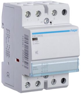 Контактор безшумний 40A 3 полюси 3НО [Uc] 230В [Ue] 400 V AC 3-модульний Hager