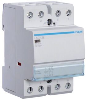 Контактор 25A 4 полюси 3НО+1НЗ [Uc] 230В [Ue] 400 V AC 2-модульний Hager