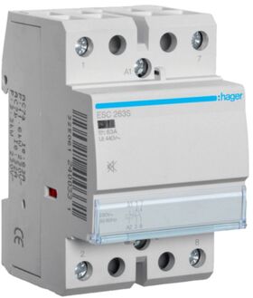 Контактор безшумний 63A 3 полюси 2НО [Uc] 230В 3-модульний Hager