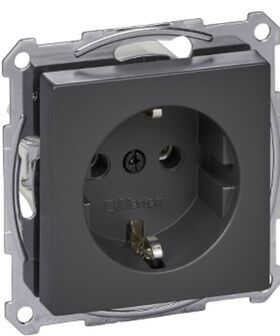 System M Механізм розетки із заземленням 16А 250 V AC з накладкою кольору антрацит MTN2301-0414 Schneider Electric Merten