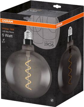 Светодиодная лампа 1906 LED GLОB 5W/818 230V FIL серая E27 OSRAM
