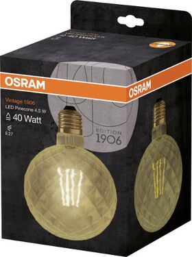 Светодиодная лампа OSRAM лампа LED 1906 FILAMENT GOLD PINECONE 4.5W 470Lm 2500K E27