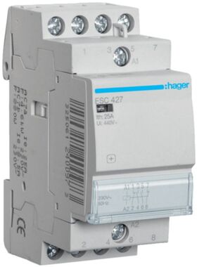 Контактор 25A 4 полюси 2НО+2НЗ [Uc] 230В [Ue] 400 V AC 2-модульний Hager