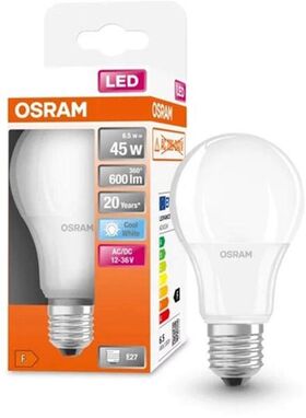 LED Star Classic A 45 6.5W 840 12-36V Frosted E27 світлодіодна лампа (AC/DC 12В-36В)  OSRAM