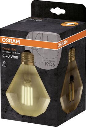 Светодиодная лампа OSRAM лампа  LED 1906 FILAMENT GOLD Diamond 4.5W 470Lm 2500K E27