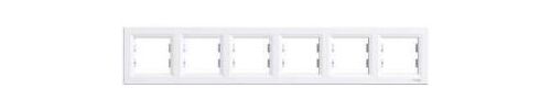 6-місна горизонтальна рамка (білий) Asfora