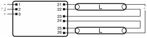 ЕПРА QT-FIT8 2X58-70/220-240 VS20 OSRAM фото 2