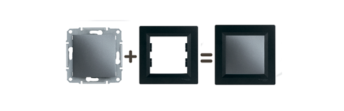 Рамка 2 місцева Asfora Антрацит фото 1