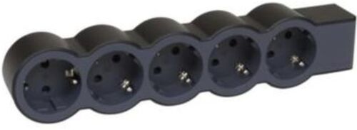 Підовжувач СТАНДАРТ 5х2К+З розетки, 16 А, без кабелю, колір Чорний