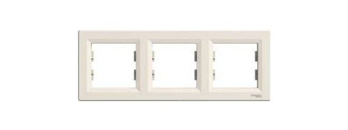 3-местная рамка горизонтальная (крем) Asfora