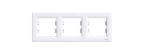3-местная рамка горизонтальная (белый) Asfora
