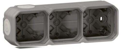 Коробка накладная 3-постовая горизонтальная/вертикальная, цвет Серый ЕІВ PLEXO IP55 NEW Legrand