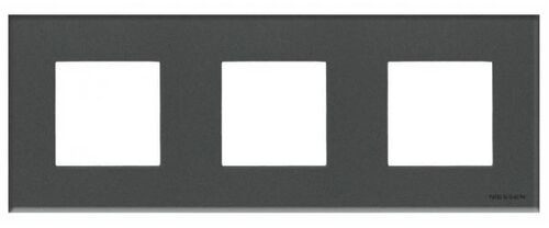 Рамка 3 поста скло графіт Zenit