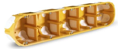 Коробка приладова, п'ятикратна з еластичними вводами ПВХ; Жовта