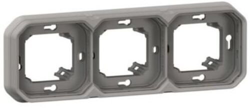 Рамка-супорт 3-постовая горизонтальная/вертикальная , цвет Серый ЕІВ PLEXO IP55 NEW Legrand