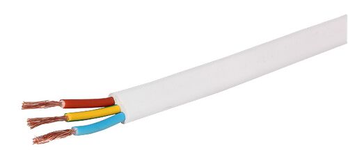 Плоский Кабель ШВВП 2х1,5 мідний гнучкий 5 кл. з-д. ЗЗЦМ оболонка ПВХ біла