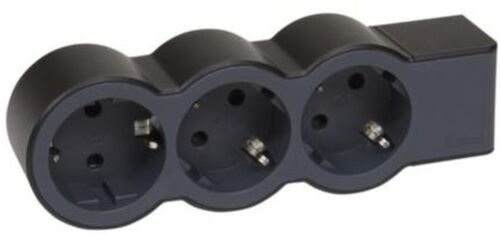 Підовжувач СТАНДАРТ 3х2К+З розетки, 16 А, без кабелю, колір Чорний