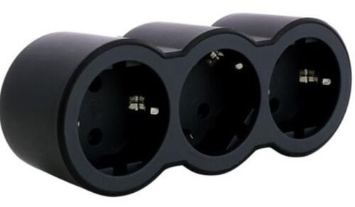 Блок СТАНДАРТ 3х2К+З фронтальні розетки, колір Чорний