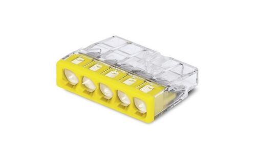 Клемма строительно-монтажная с пастой на 5 проводов 0.5-2.5 мм2 /24А , (CU+AL) WAGO