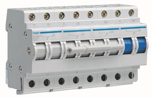 Переключатель ввода резерва 400В/63A 3+N 8м Hager